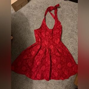 Stunning red halter neck dress